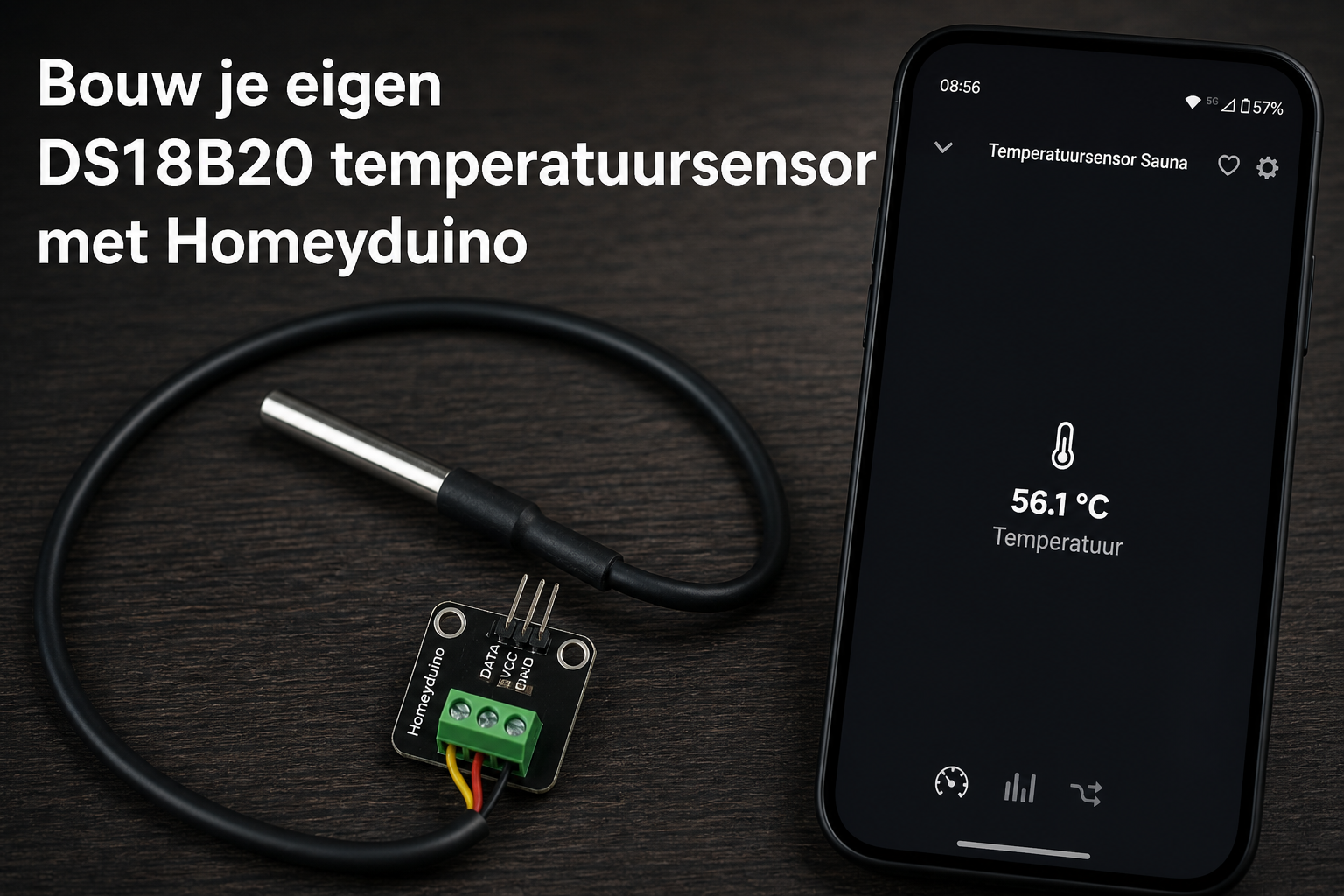 ESP32-C3 temperatuursensor met DS18B20 en OLED voor Homeyduino